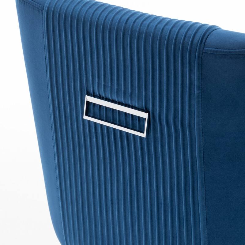 Modern Contempoary Velvet Dining Chair Set of 2 with Metal Frame Legs and Back Pull