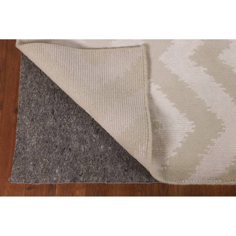 Chevron Style Modern Area Rug Handmade Wool Carpet - 6'1"x 8'10"