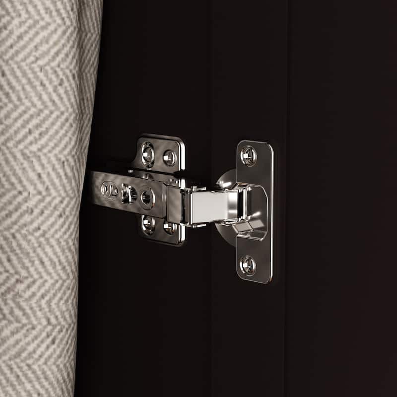 70.9"H White Lacquered Armoires Wardrobes With Mirror Doors