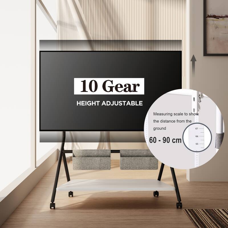 FITUEYES Mobile TV Cart for Office Classroom Rolling TV Stand with Wheels for 45-88 Inch TV