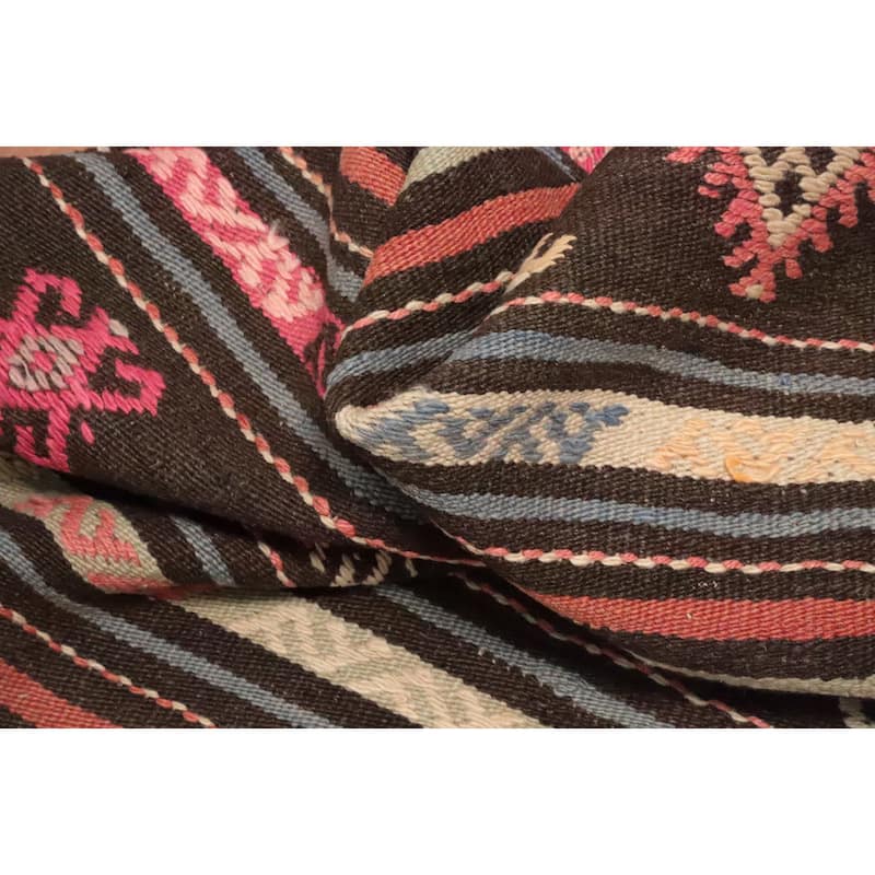 Hand Woven Oriental 100% Wool Carpet Southwestern Tribal Multi-Colored Kilim Area Rug - 7' 10'' X 6' 5''