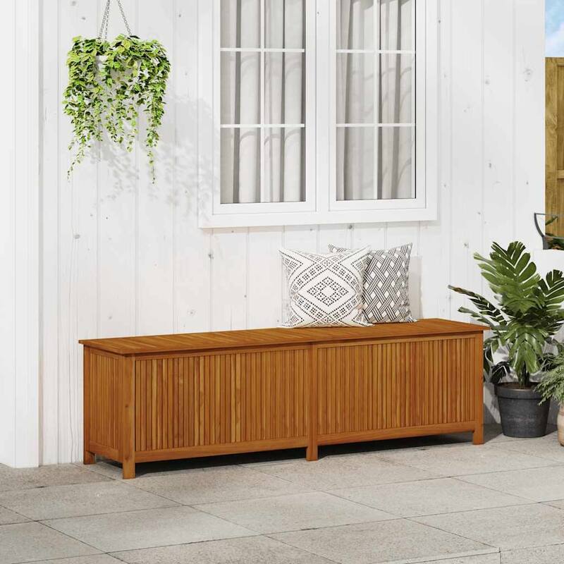 vidaXL Outdoor Storage Box, 78.7x19.7x22.8 Inches, Solid Acacia Wood - 78.7" x 19.6" x 22.8"