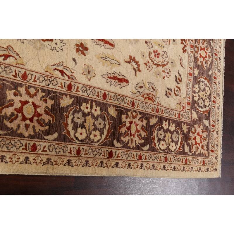 Floral Peshawar Oriental Area Rug Handmade Traditional Wool Carpet - 8'2" x 9'10"