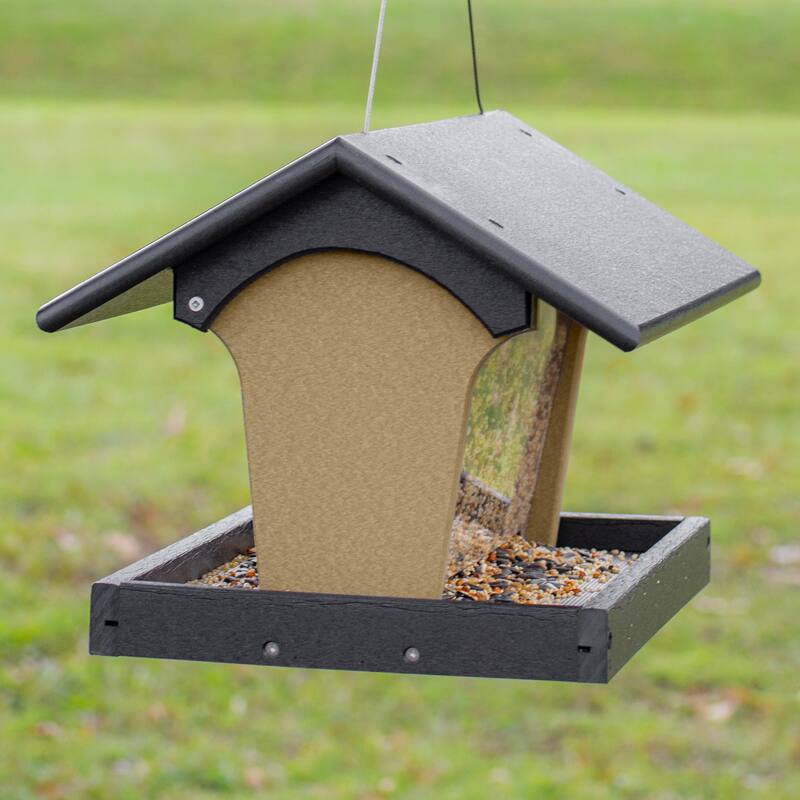 OUTDOOR LEISURE PRODUCTS Model GM15BKWW Hopper Bird Feeder Made with High Density Poly Resin
