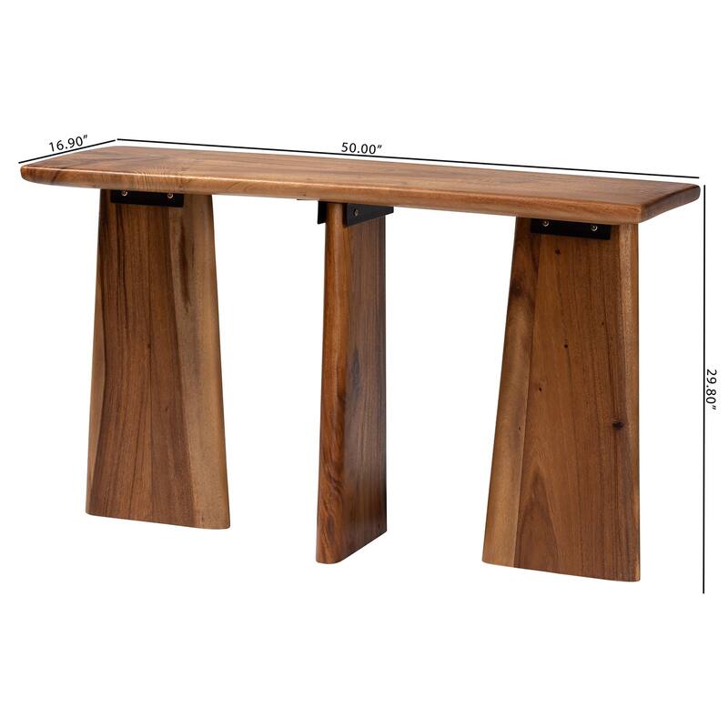 Caruso Suar Wood Console Table - Live Edge Statement Table for Entryway or Living Room