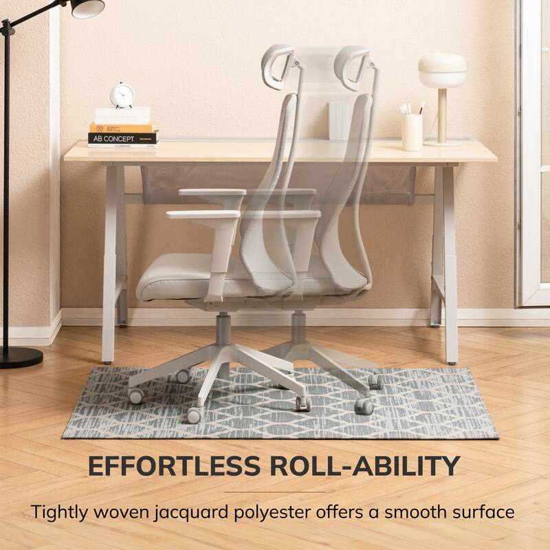 Jani 40"x54" Rug'd Chair Mat-Rug Style Office Chairmat for Carpet & Hard Floors| 0.5" Thick |Non-Slip, Foldable Desk Chair Mat