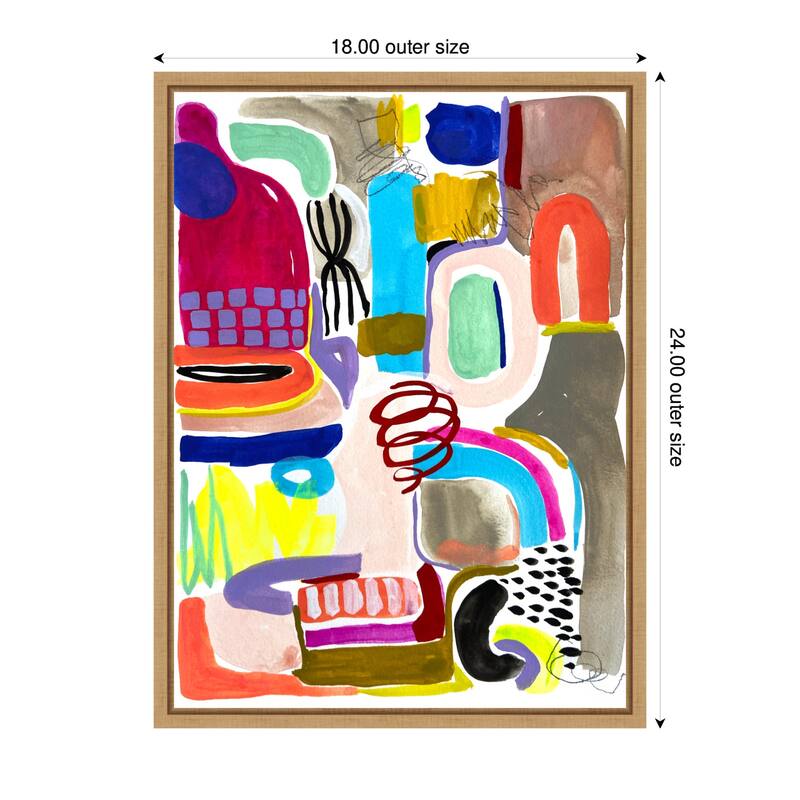Kate and Laurel Sylvie Abstract 12 Framed Canvas by Emma Daisy