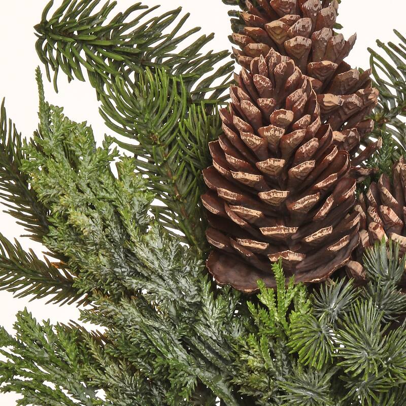 20" Natural Touch Pine/Spruce W/Pinecones Bundle - Green Brown