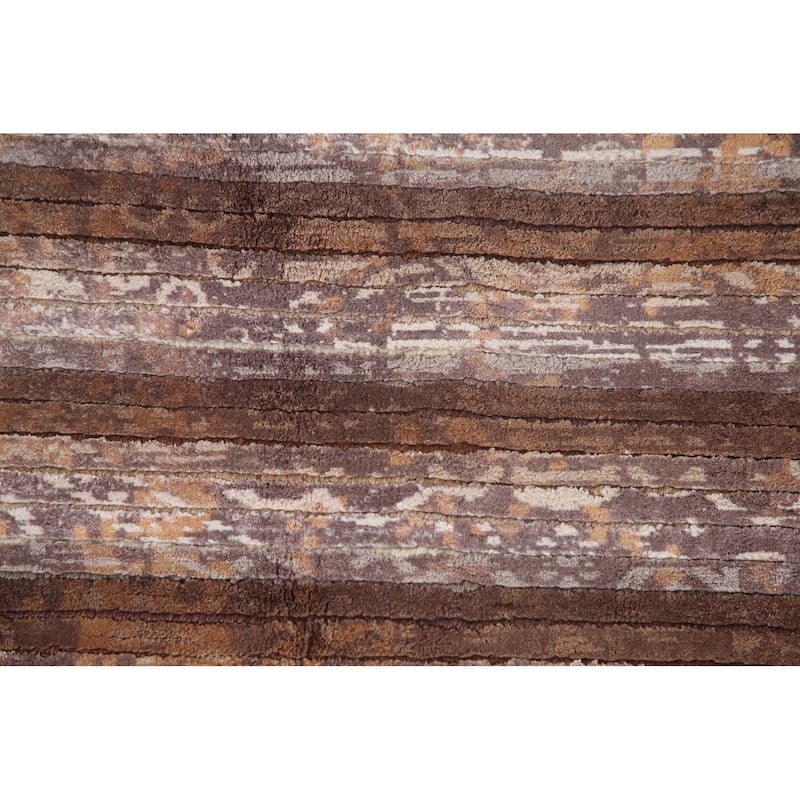 Modern Striped Abstract Accent Rug Wool Carpet - 4'0"x 6'0"