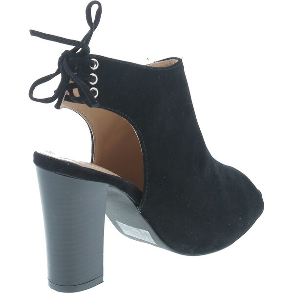 cut out block heel boots