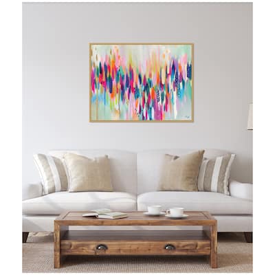 Kate and Laurel Sylvie Brushstroke 154 Horizontal Framed Canvas by Ettavee