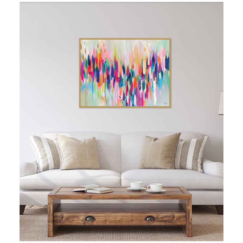 Kate and Laurel Sylvie Brushstroke 154 Horizontal Framed Canvas by Ettavee