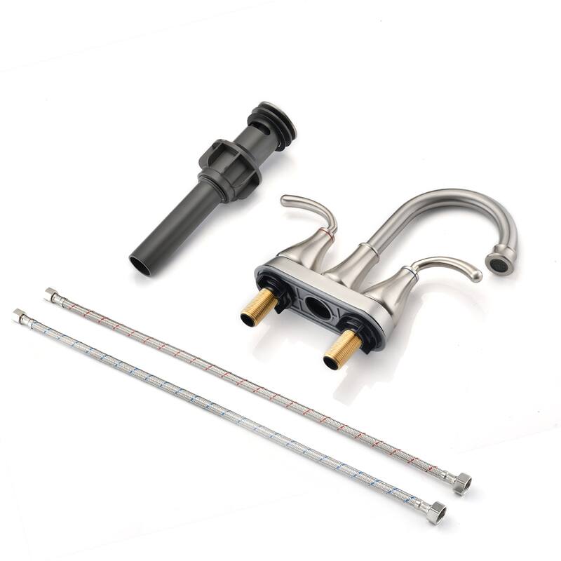 Double Handle Bathroom Faucet with Pop-up Drain