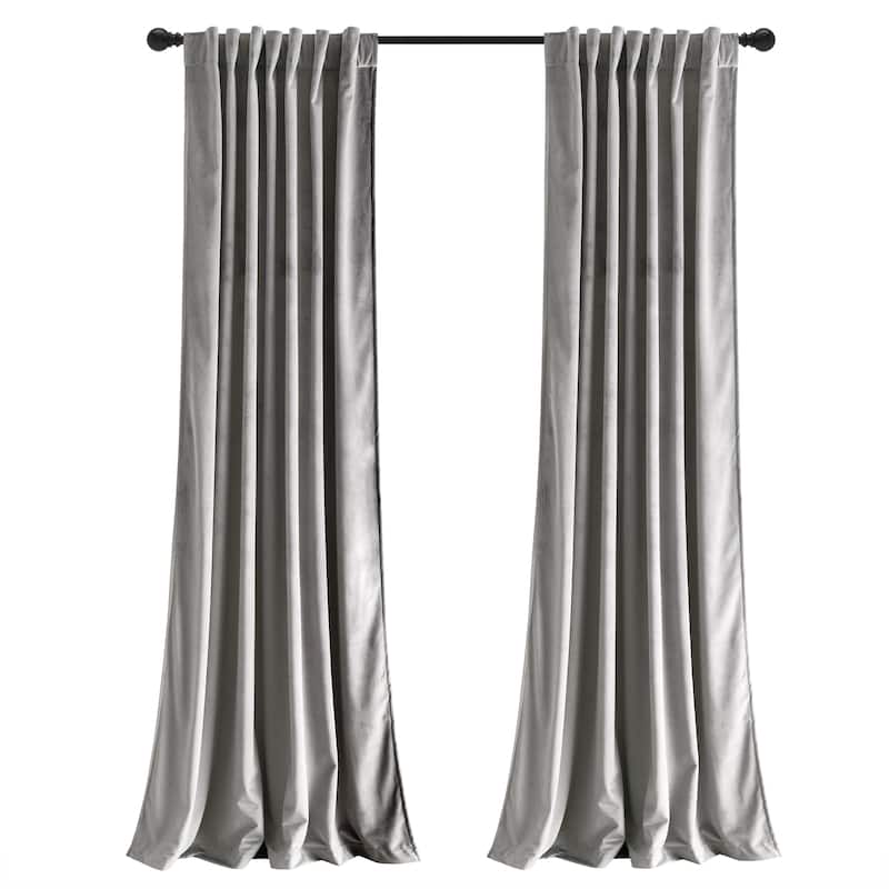 Lush Decor Prima Velvet Solid Light Filtering Back Tab Rod Pocket Window Curtain Panels Set