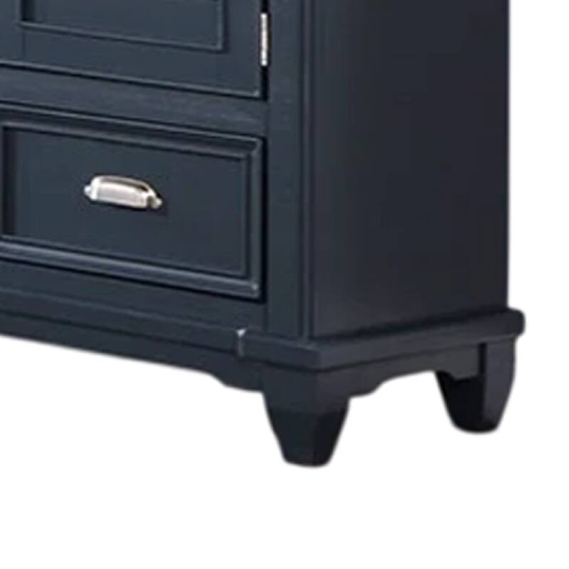 Zeny Wide Dresser, 5 Drawers, 2 Door Cabinets, Slate Blue Solid Wood