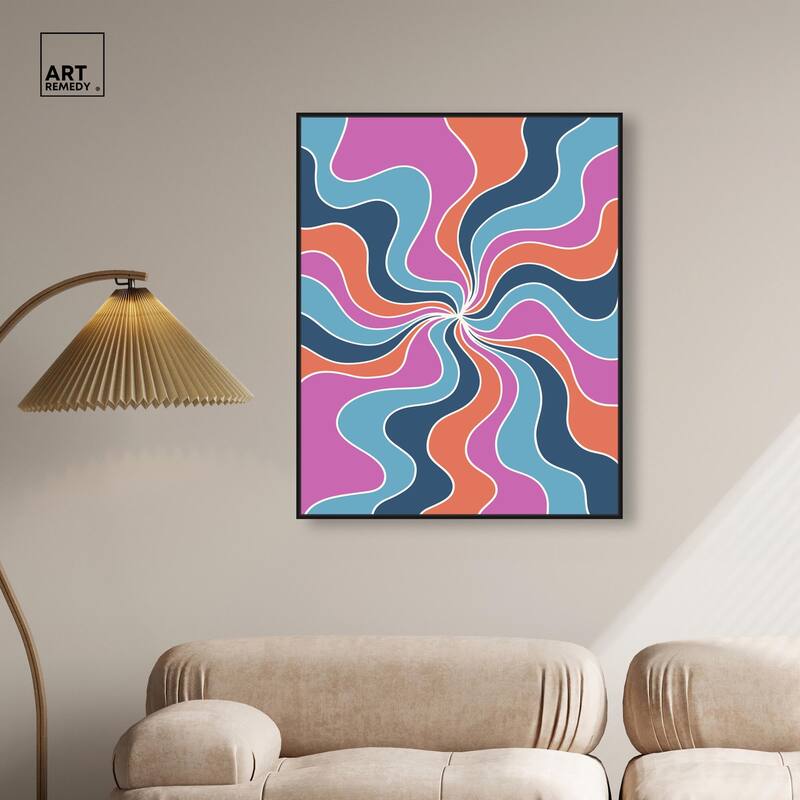 Carnaval Retro Curves Canvas by Art Remedy