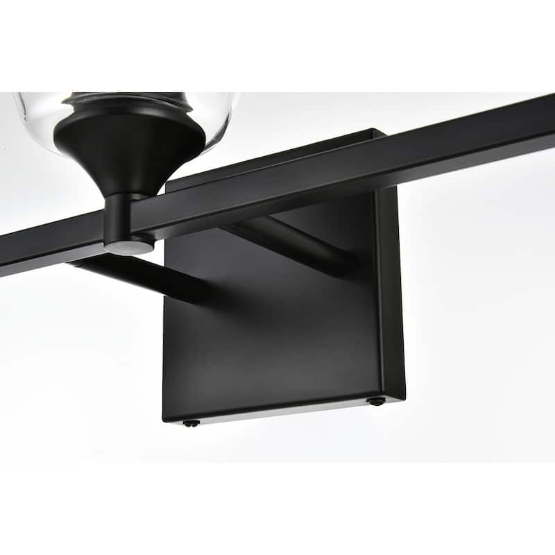 Gina 1 Light Black and Clear Bath Sconce