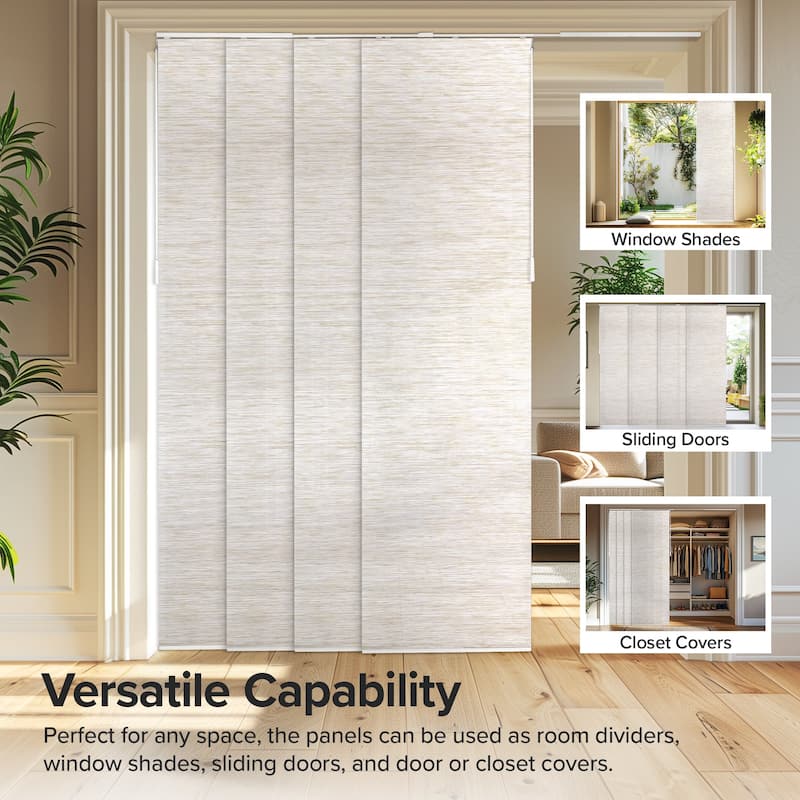 CHICOLOGY Adjustable Sliding Panels, Light Filtering - 46"- 86" W X 92" H