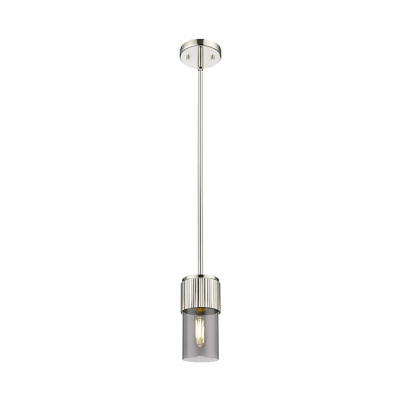 Innovations Lighting Bolivar - 1 Light 7" Stem Hung Pendant - Polished Nickel/Light Smoke