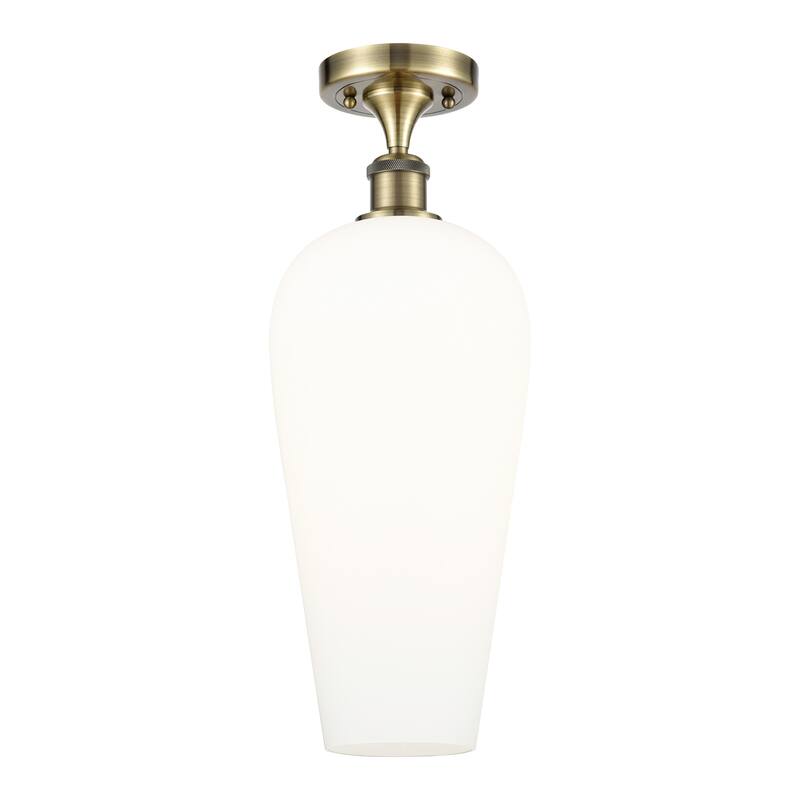 Innovations Lighting 516-1C-20-8 Chelsea Semi-Flush Chelsea 8" Wide - Antique Brass / White