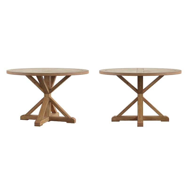 Krakova X-Base 48-inch Round Dining Table - Natural