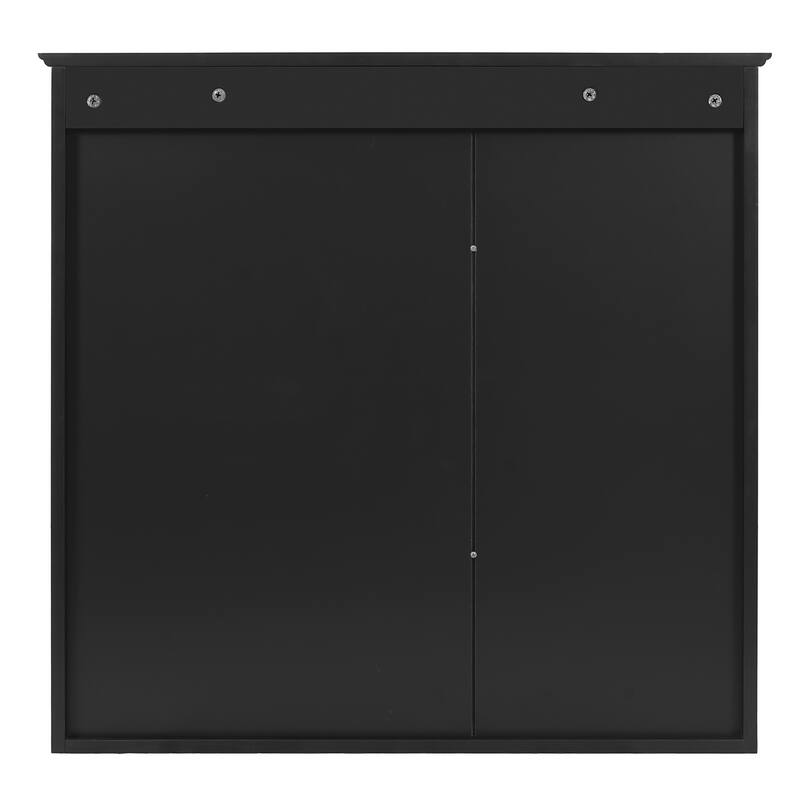 30 Inch Mirror Medicine Cabinet with Open Shelves, Wall Mounted Home Storage with Doors & Mirror, Adjustable Shelf