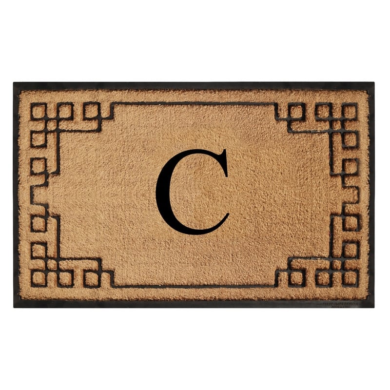 A1HC Natural Coir & Rubber Door Mat, Heavy Duty, Dirt Trapping, Long-Lasting Entrance Doormats,Thick & Durable Outdoor Entry Mat - 30" X 48" - C