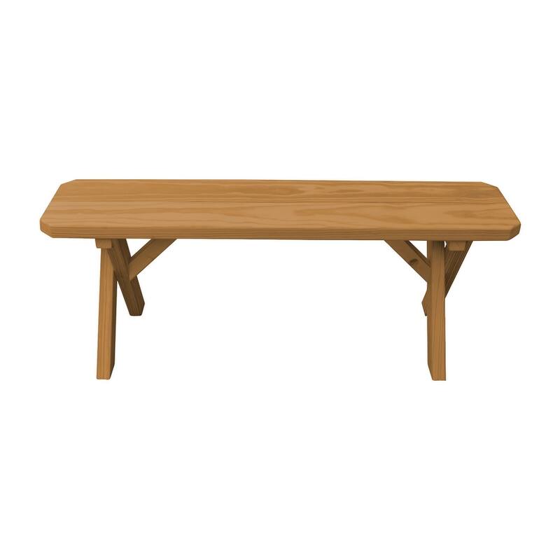 Pine 4' Crossleg Bench - Charcoal Stain