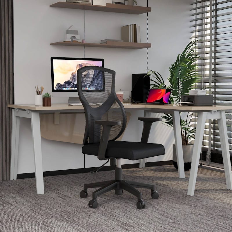 Glen Mid-Back Office Chair with Adjustable Height, Swivel and Tilt by LeisureMod