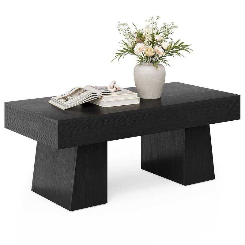 47 Inches Wooden Rectangular Accent Center Tables - Black