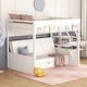 preview thumbnail 9 of 10, Convertible Bunk Bed with Storage Staircase, Bedside Table, and 3 Drawers