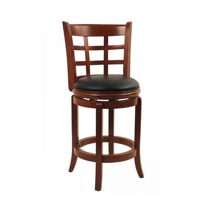 Kyoto Black Wood 24-inch Swivel Stool