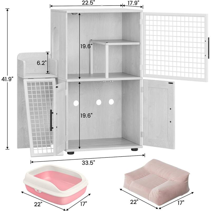 Litter Box Enclosure with Cat House