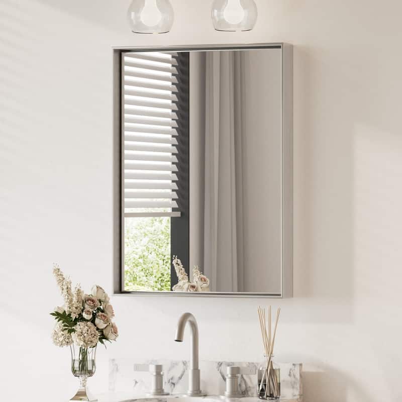 Keonjinn Aluminum Framed Wall Mount Bathroom Vanity Mirror