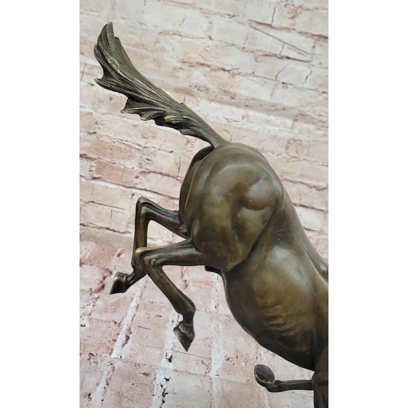 Original Milo Art Deco Wild Horse Bronze Sculpture Hot Cast Marble Base Figure