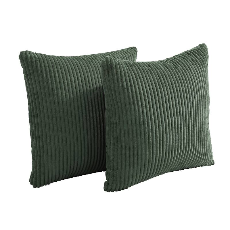 Set of 2 Modern Decorative Soft Corduroy Throw Pillows