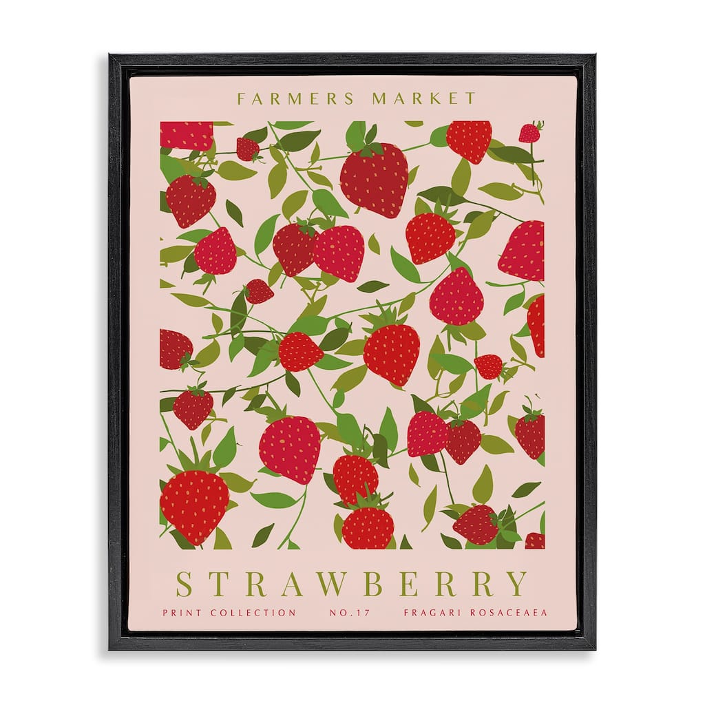 Stupell Strawberry Gallery Print Framed Floater Canvas Wall Art Design By Kamdon Kreations