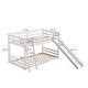 preview thumbnail 6 of 4, White Elevated Cross Guard Rail with Slide Twin Pine Wooden Bed