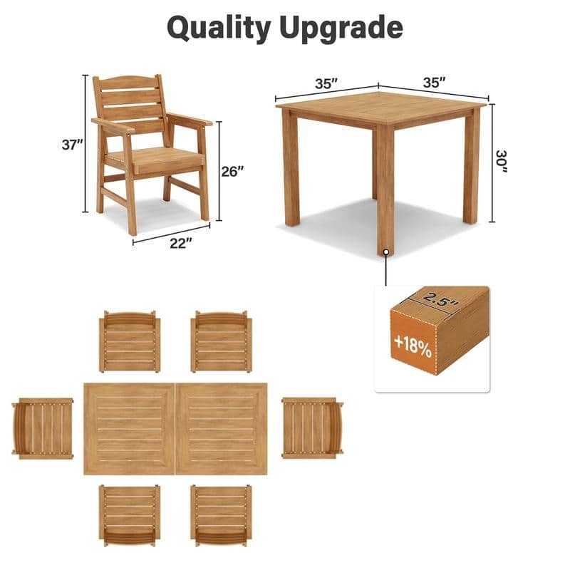 WINSOON 8-Piece HIPS All Weather Outdoor Patio Dining Sets 2-Tables and 6-Chairs