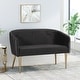 preview thumbnail 24 of 31, Brayer Modern Glam Tufted Velvet Loveseat by Christopher Knight Home - 49.50" L x 25.25" W x 30.25" H Black + Gold