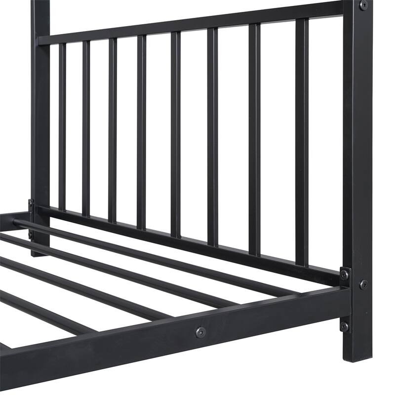 Twin Size Metal House Platform Bed with Legs