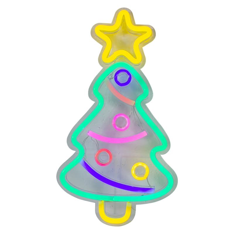 15" LED Lighted Neon Christmas Tree Wall Sign