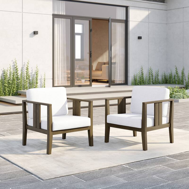 Outdoor Teak Solid Wood Patio Furniture Set Loveseat Armchair Table Collection