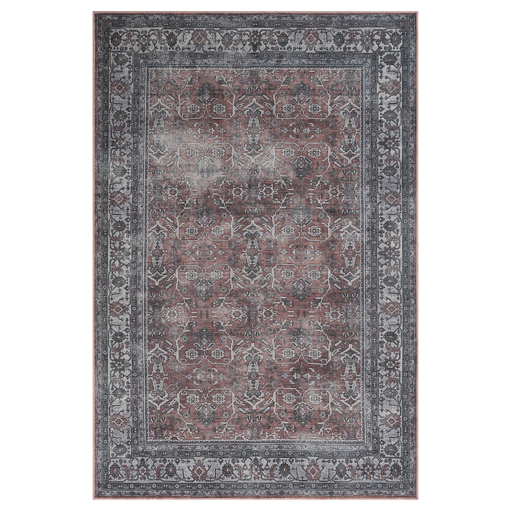 Alaska Machine-Washable Vintage Medallion Power-Loomed Area/Runner Rug