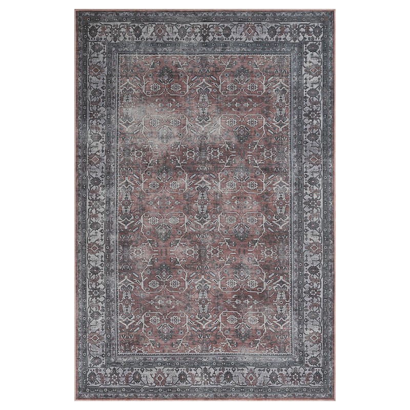 Alaska Machine-Washable Vintage Medallion Runner Area Rug