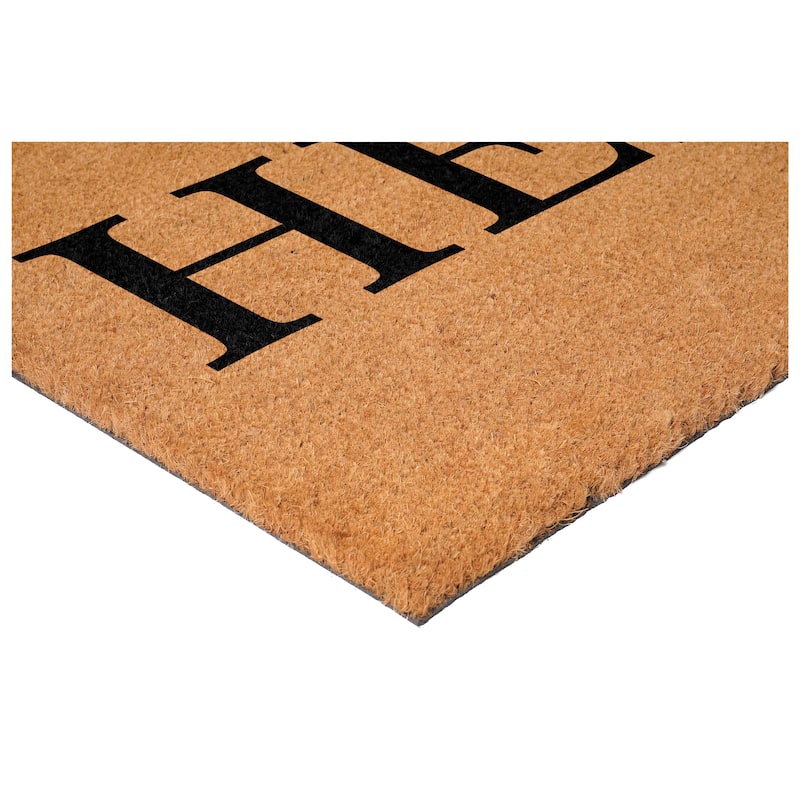 HomeRoots 24" X 36" Brown Black And Green Christmas Outdoor Coir Door Mat - 24.00' X '36.00