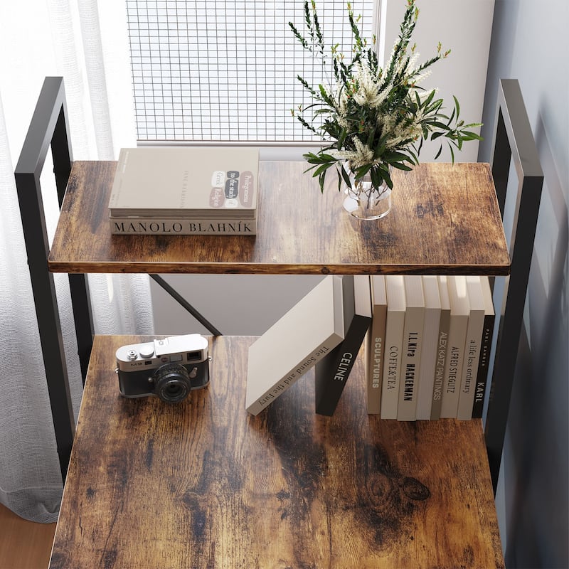 Computer Desk Home Office Computer Desk with 4 Shelves & Hooks