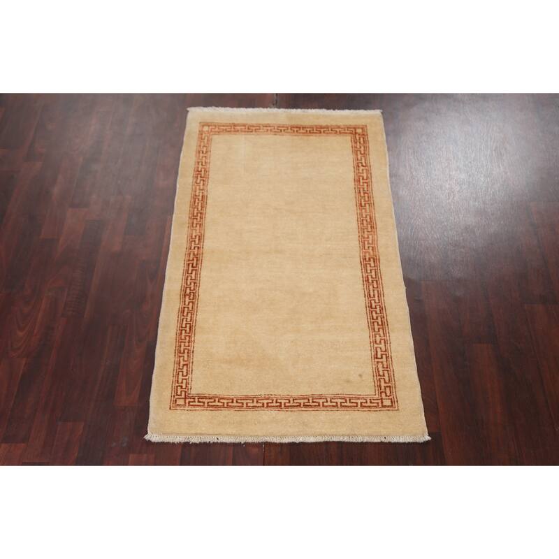 Bordered Geometric Gabbeh Kashkoli Oriental Area Rug Wool Hand-knotted - 3'0" x 5'2"
