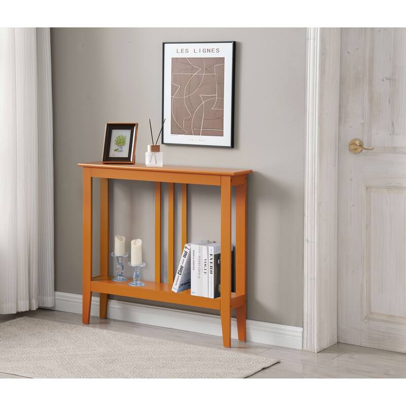 Balfour Collection Wood Modern Console Table with Shelves 36" - Honey Ginger