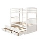 preview thumbnail 10 of 36, Twin Over Twin Bunk Bed with Ladder and Safety Rail, Twin Trundle Bed with 3 Drawers for Teens Bedroom, Guest Room Furniture